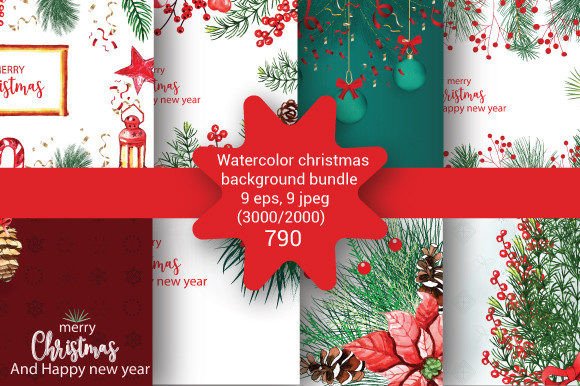 Christmas and Happy New Year Watercolor Illustrations Review