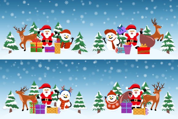 Christmas Background with Santa Claus Illustrations Review