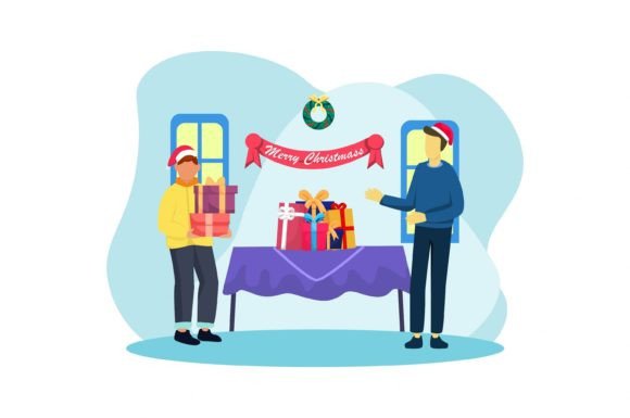 Christmas Day Activity Flat Design: Fresh Illustrations