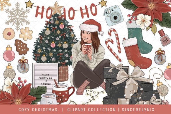 Christmas Fashion Clipart: Stylish Illustrations for Festive Brands