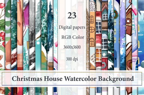 Christmas House Watercolor Background & Illustrations Review
