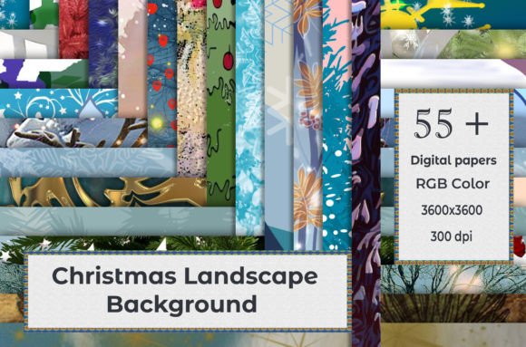 Christmas Landscape Background: Festive Illustrations
