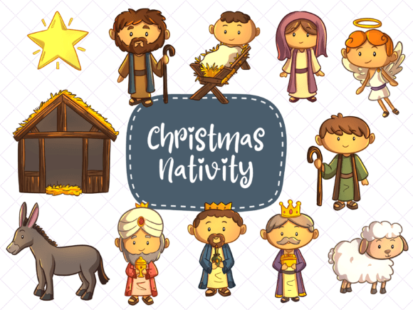 Christmas Nativity Clip Art: Illustrations for Blogs