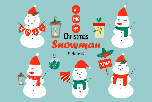 Christmas Snowmen Clipart: Festive Illustrations for Brands