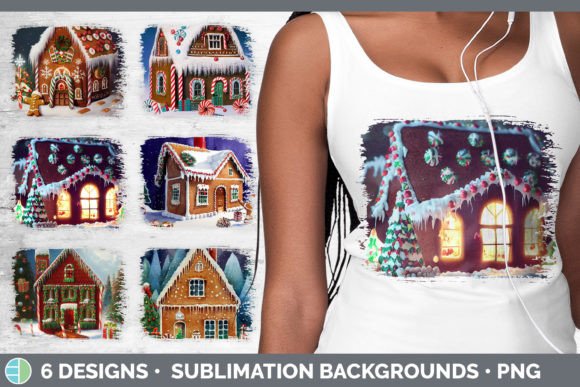 Gingerbread Christmas Distressed Sublima: Festive Illustrations
