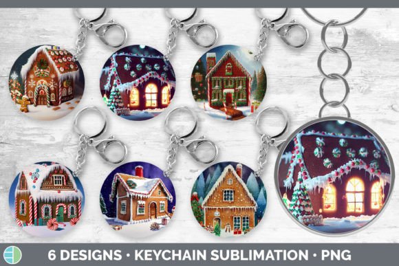 Gingerbread Christmas Keychain Bundle: Festive Illustrations