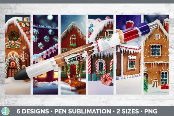 Gingerbread Christmas Pen Wraps Epoxy: Festive Illustrations