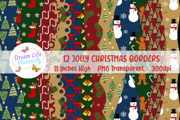Jolly Christmas Borders Clipart: Festive Illustrations