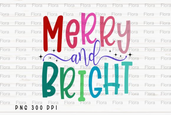 Merry and Bright Christmas PNG Clip Art & Illustrations
