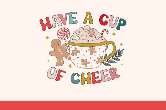 Retro Christmas Groovy Sublimation PNG for Illustrations
