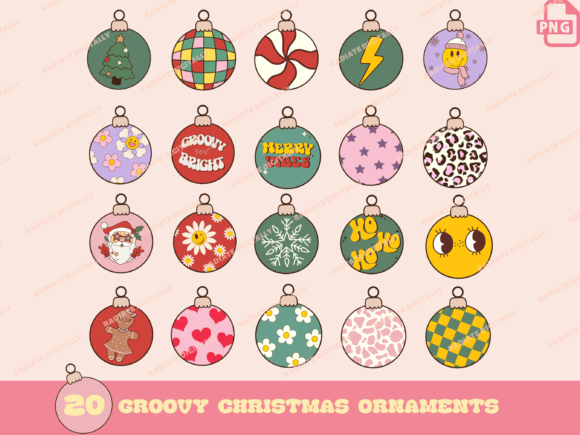 Retro Groovy Christmas Ornaments: A Seller's Review of Illustrations
