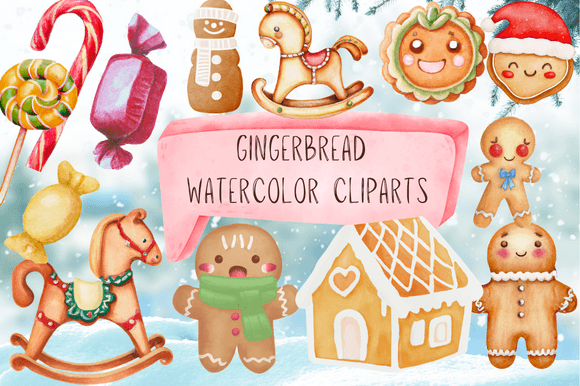 Review: Watercolor Christmas Gingerbread Clipart for Stitching