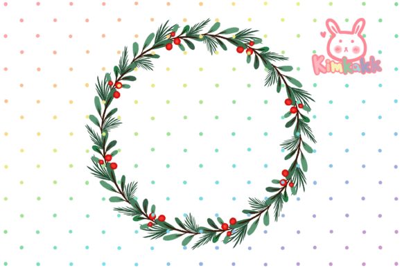 Review: Watercolor Christmas Wreath Round Frame for Holiday Stitching