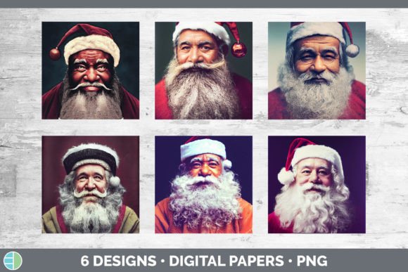 Santa Christmas Backgrounds Digital Sc: Festive Illustrations