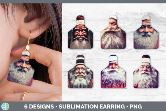 Santa Cow Tag Earring: Festive Illustrations