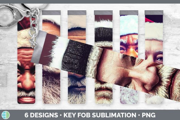 Santa Key Fob Wristlet: Festive Illustrations