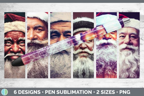 Santa Pen Wraps: Festive Illustrations for Crafts