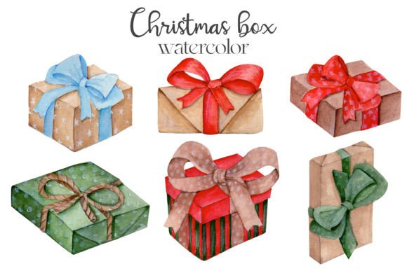 Watercolor Set of Christmas Gifts: Png Illustrations Review