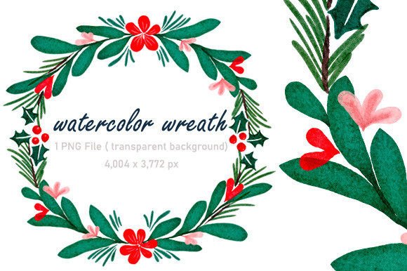 Watercolor Wreath for Christmas: Illustrations Review